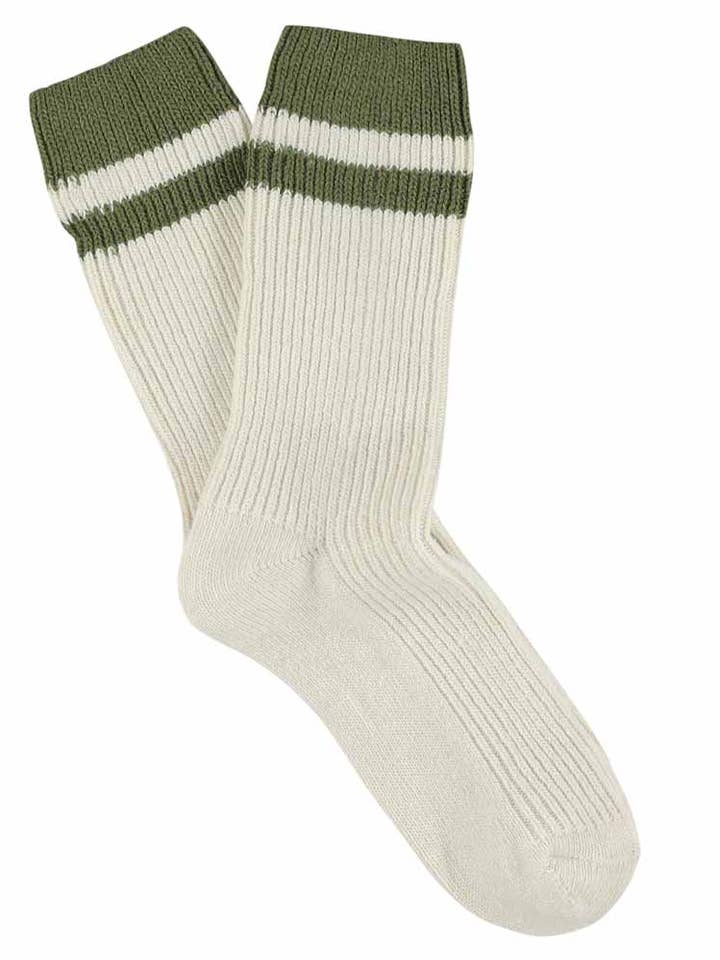 ESCUYER Socks Ecru / Khaki Men's Cashmere Socks, Various Colorways