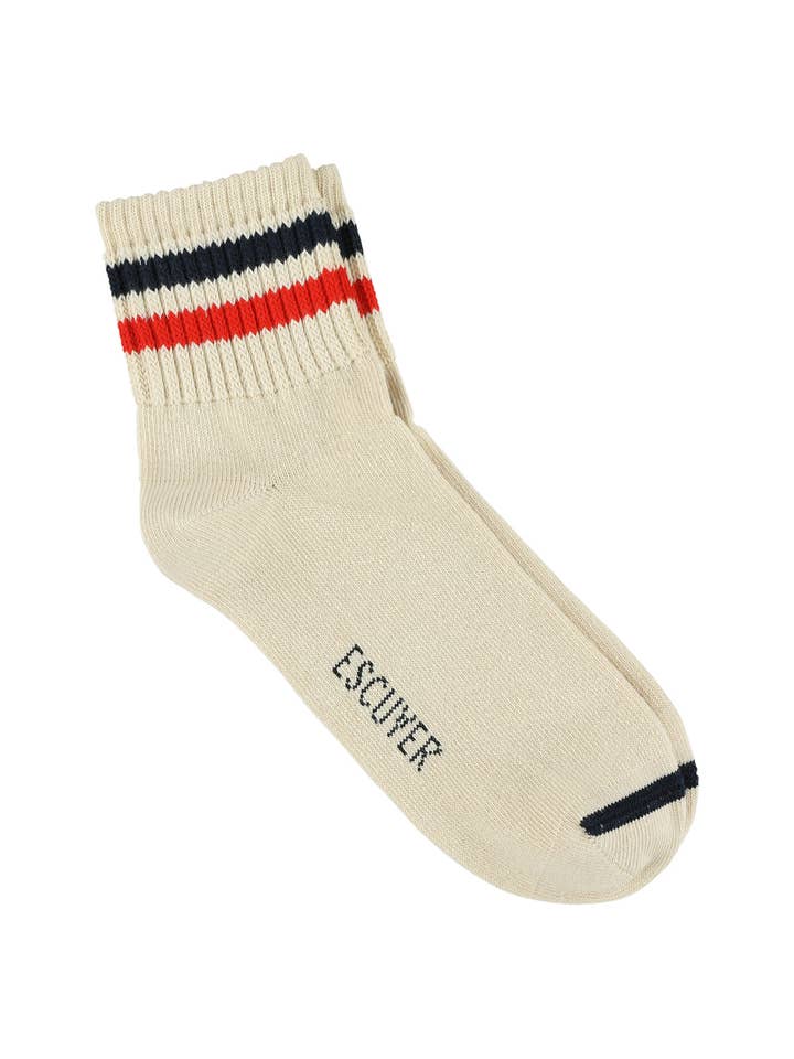 Escuyer Socks Blue / Orange Men's Stripe Ankle Socks