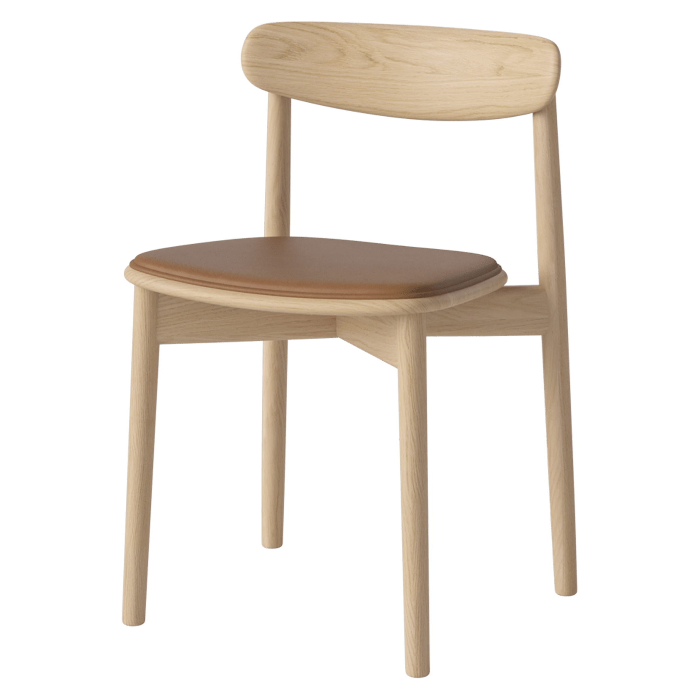 Bolia Furniture Sydney Leather / Cognac / White Pigmented Oiled Oak Merge Dining Chair