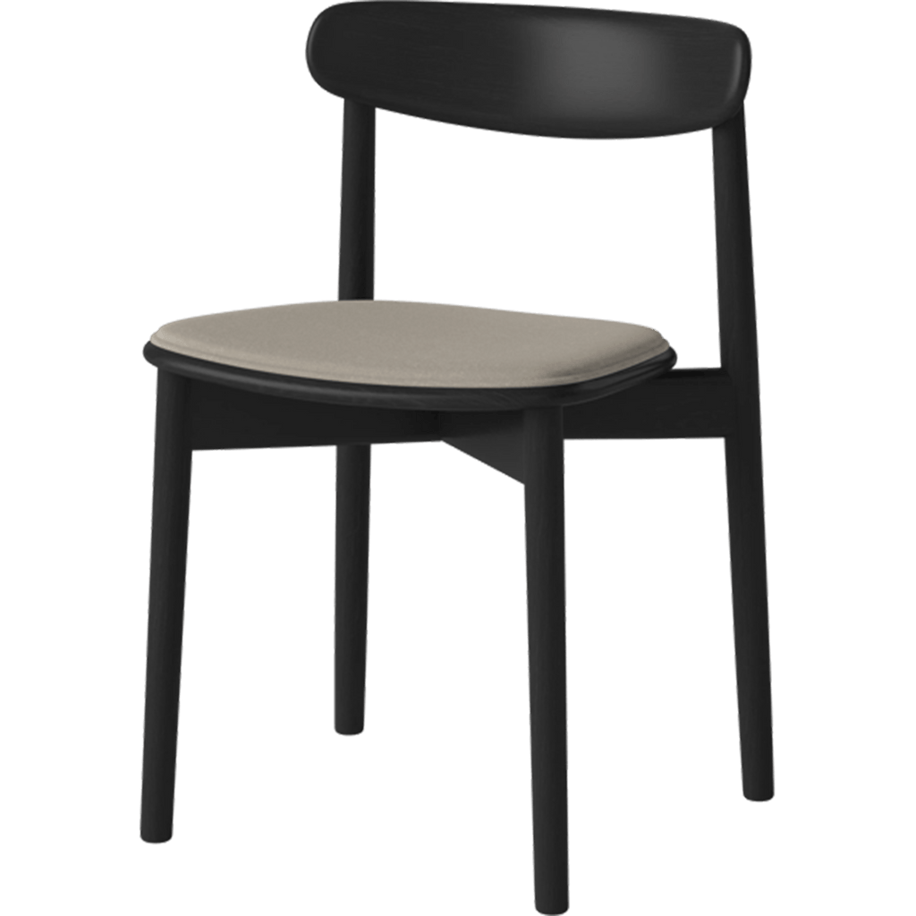 Bolia Furniture Soil Smooth Weave / Sand / Black Lacquered Oak Merge Upholstered Dining Chair