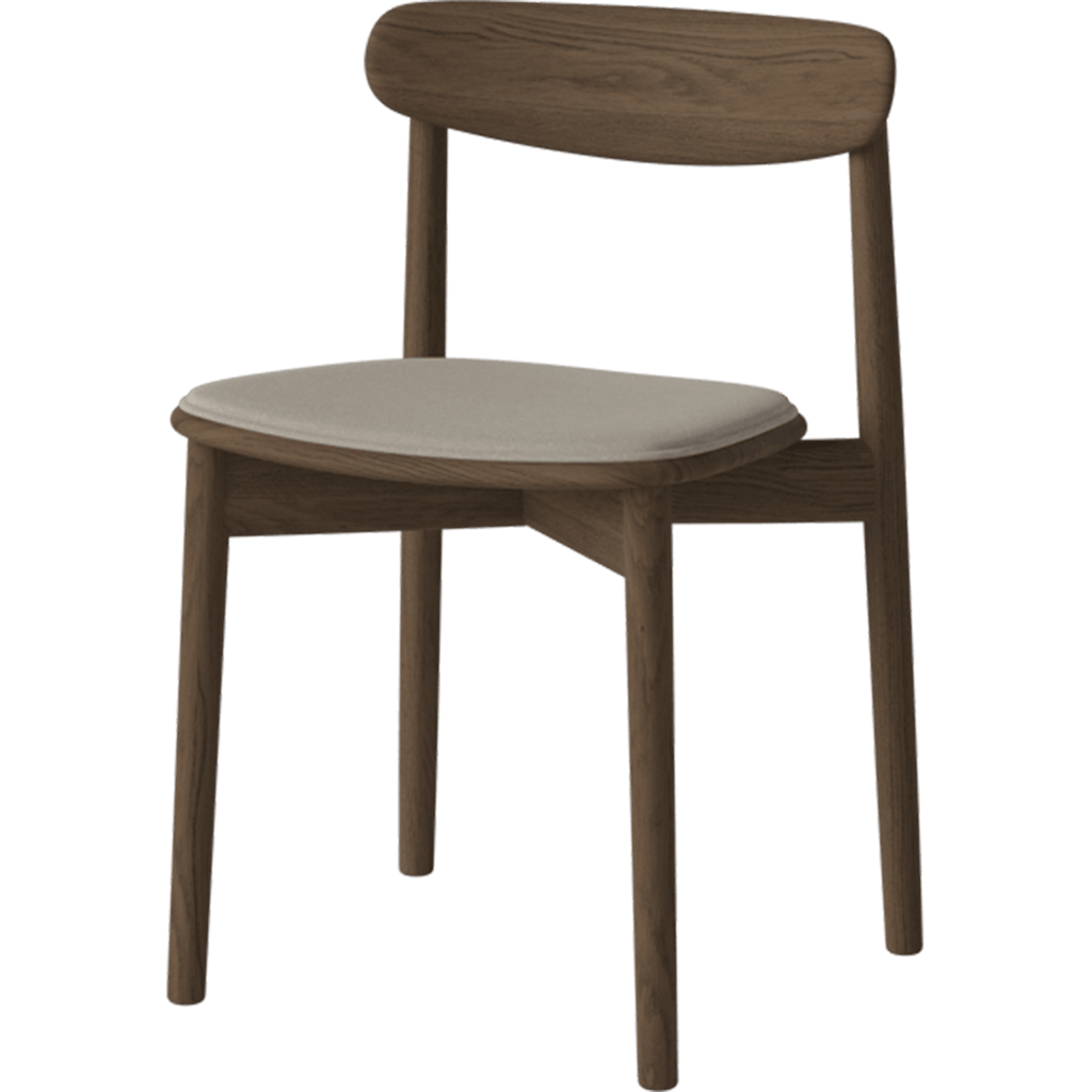 Bolia Furniture Soil Smooth Weave / Sand / Dark Oiled Oak Merge Upholstered Dining Chair