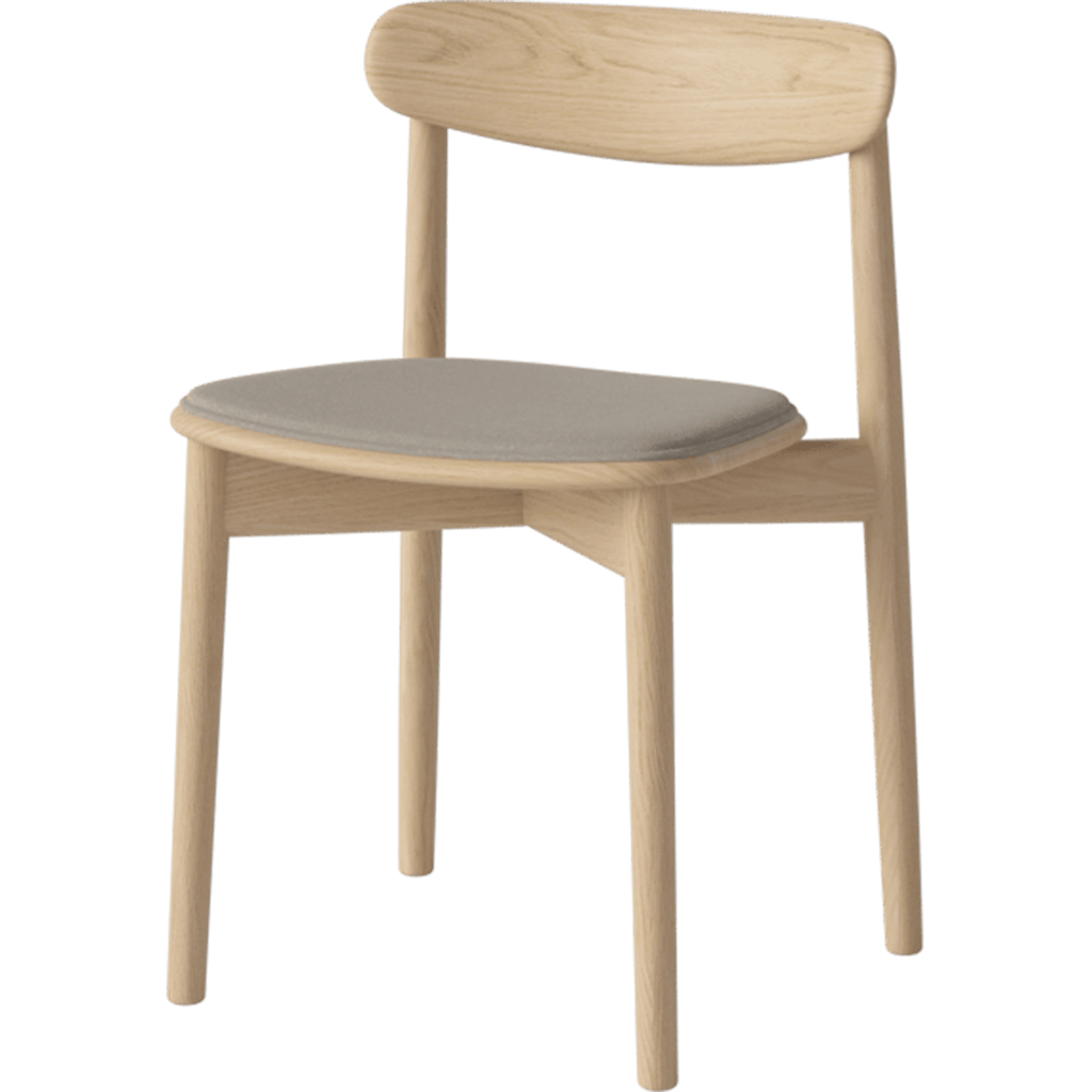 Bolia Furniture Soil Smooth Weave / Sand / White Pigmented Oiled Oak Merge Upholstered Dining Chair