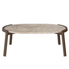 Bolia SHOP 35 cm / Beige Marble / Dark Oiled Oak Mix Coffee Table, 95 x 61 cm Oval