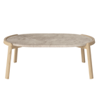 Bolia SHOP 35 cm / Beige Marble / White Pigmented Oiled Oak Mix Coffee Table, 95 x 61 cm Oval