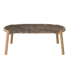Bolia SHOP 35 cm / Brown Marble / Oiled Oak Mix Coffee Table, 95 x 61 cm Oval