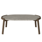 Bolia SHOP 35 cm / Grigio Bottarga Marble / Dark Oiled Oak Mix Coffee Table, 95 x 61 cm Oval