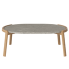 Bolia SHOP 35 cm / Grigio Bottarga Marble / Oiled Oak Mix Coffee Table, 95 x 61 cm Oval