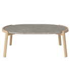 Bolia SHOP 35 cm / Grigio Bottarga Marble / White Pigmented Oiled Oak Mix Coffee Table, 95 x 61 cm Oval