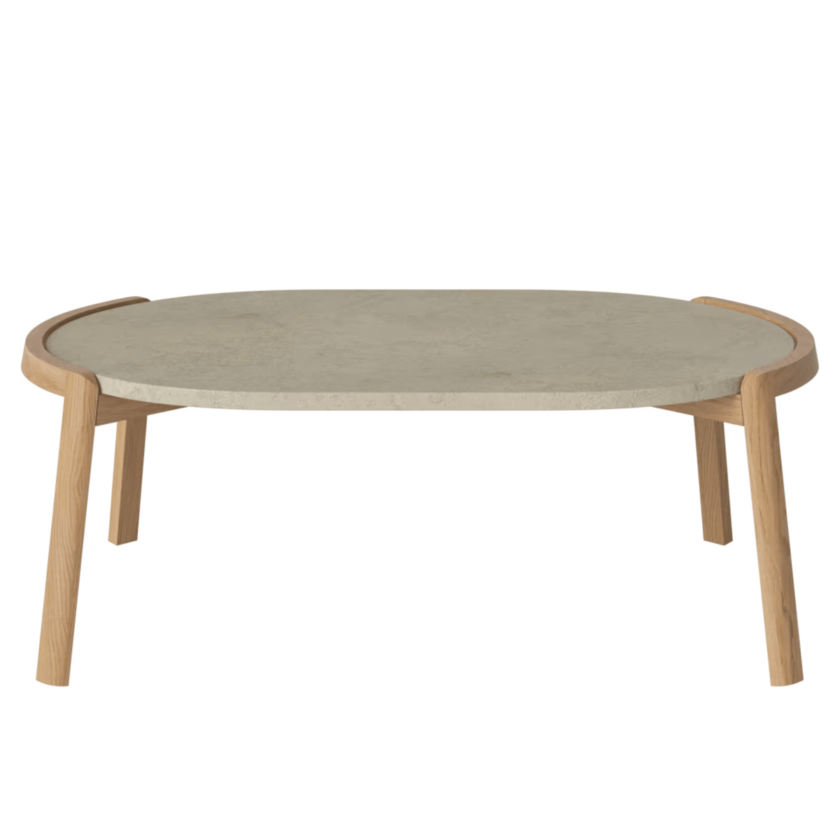 Bolia SHOP 35 cm / Jura Grey Marble / Oiled Oak Mix Coffee Table, 95 x 61 cm Oval