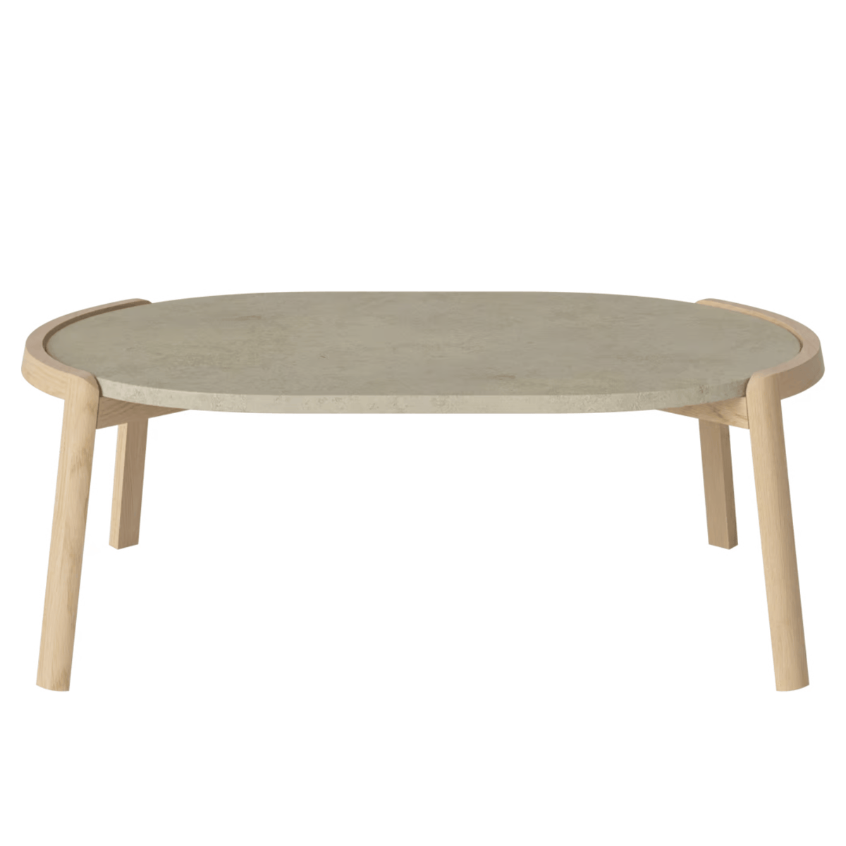 Bolia SHOP 35 cm / Jura Grey Marble / White Pigmented Oiled Oak Mix Coffee Table, 95 x 61 cm Oval