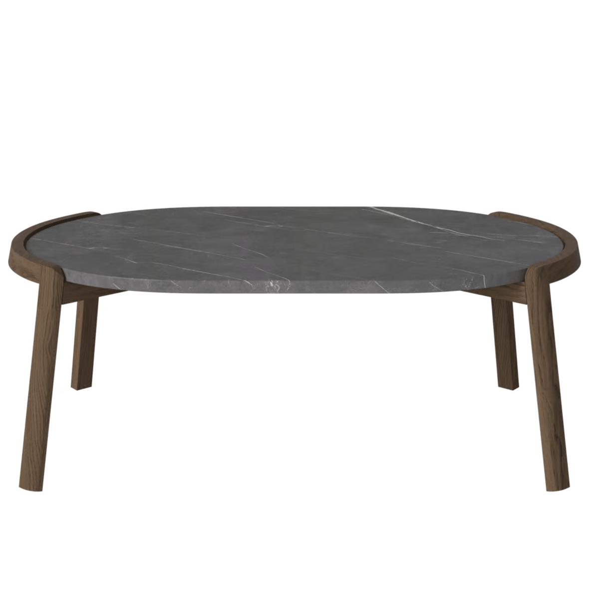 Bolia SHOP 35 cm / Pietra Grey Marble / Dark Oiled Oak Mix Coffee Table, 95 x 61 cm Oval
