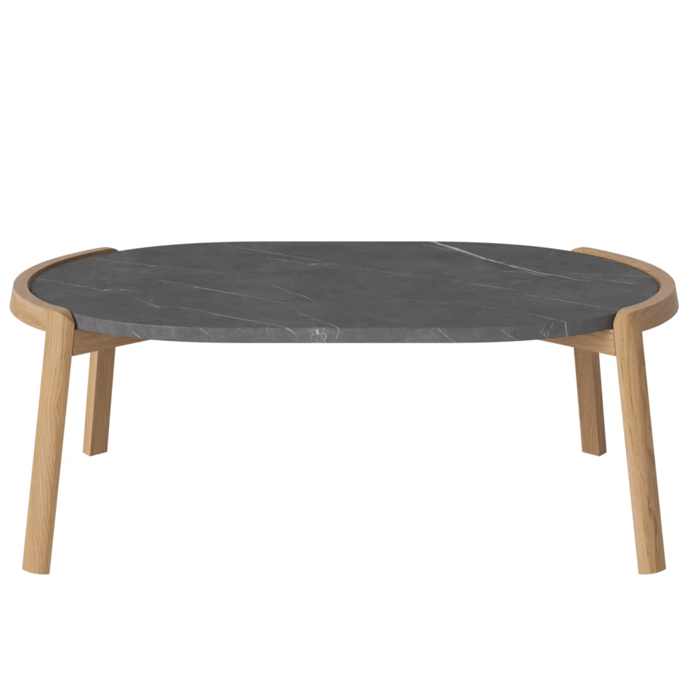 Bolia SHOP 35 cm / Pietra Grey Marble / Oiled Oak Mix Coffee Table, 95 x 61 cm Oval