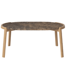 Bolia SHOP 42 cm / Brown Marble / Oiled Oak Mix Coffee Table, 95 x 61 cm Oval