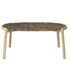 Bolia SHOP 42 cm / Brown Marble / White Pigmented Oiled Oak Mix Coffee Table, 95 x 61 cm Oval