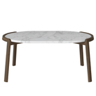Bolia SHOP 42 cm / Grey/White Marble / Dark Oiled Oak Mix Coffee Table, 95 x 61 cm Oval