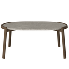Bolia SHOP 42 cm / Grigio Bottarga Marble / Dark Oiled Oak Mix Coffee Table, 95 x 61 cm Oval