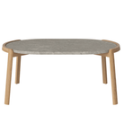 Bolia SHOP 42 cm / Grigio Bottarga Marble / Oiled Oak Mix Coffee Table, 95 x 61 cm Oval