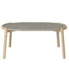 Bolia SHOP 42 cm / Grigio Bottarga Marble / White Pigmented Oiled Oak Mix Coffee Table, 95 x 61 cm Oval