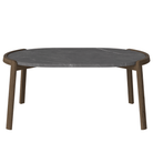 Bolia SHOP 42 cm / Pietra Grey Marble / Dark Oiled Oak Mix Coffee Table, 95 x 61 cm Oval