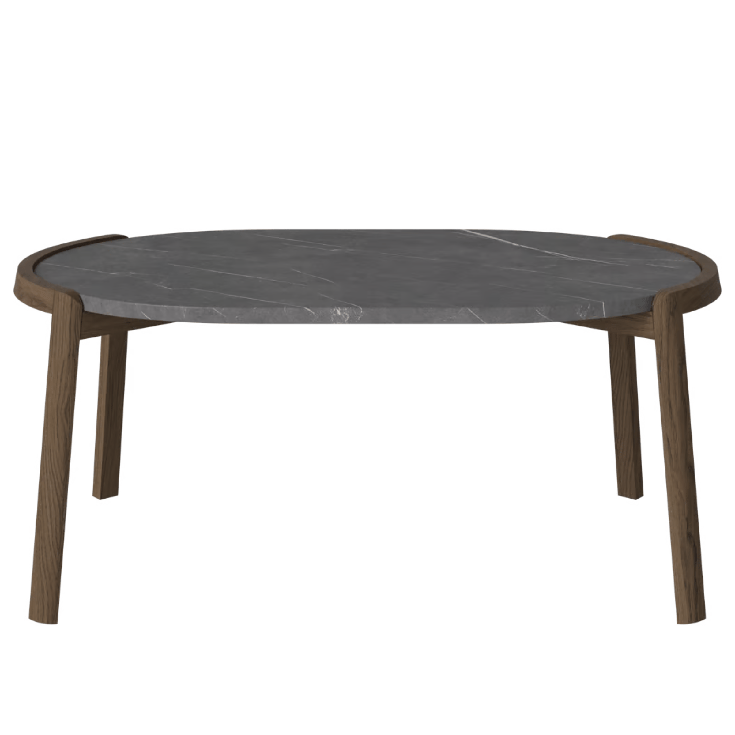 Bolia SHOP 42 cm / Pietra Grey Marble / Dark Oiled Oak Mix Coffee Table, 95 x 61 cm Oval
