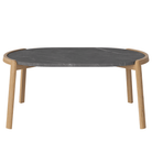 Bolia SHOP 42 cm / Pietra Grey Marble / Oiled Oak Mix Coffee Table, 95 x 61 cm Oval