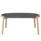 Bolia SHOP 42 cm / Pietra Grey Marble / White Pigmented Oiled Oak Mix Coffee Table, 95 x 61 cm Oval