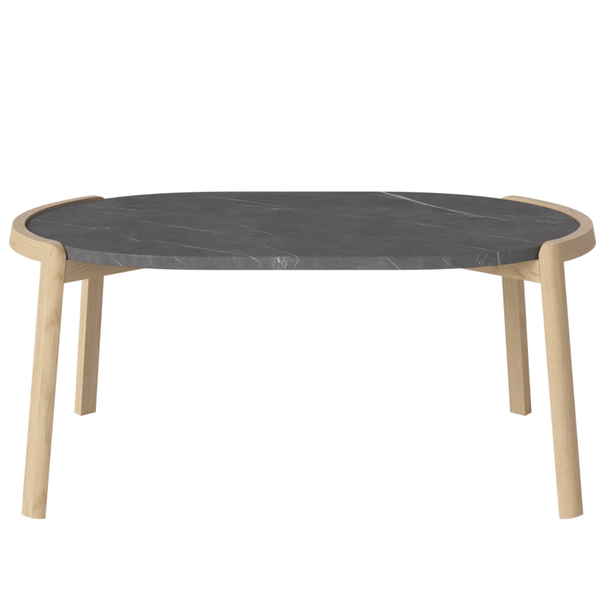 Bolia SHOP 42 cm / Pietra Grey Marble / White Pigmented Oiled Oak Mix Coffee Table, 95 x 61 cm Oval