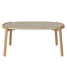 Bolia SHOP 42 cm / Sand Travertine / Oiled Oak Mix Coffee Table, 95 x 61 cm Oval