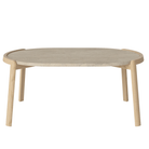 Bolia SHOP 42 cm / Sand Travertine / White Pigmented Oiled Oak Mix Coffee Table, 95 x 61 cm Oval