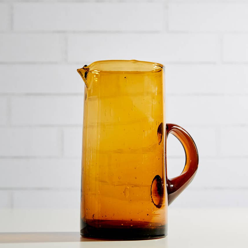 Verve Culture Drinkware Amber Moroccan Cone Jug - Amber