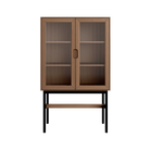 Gus Modern Walnut Munro Vitrine Cabinet
