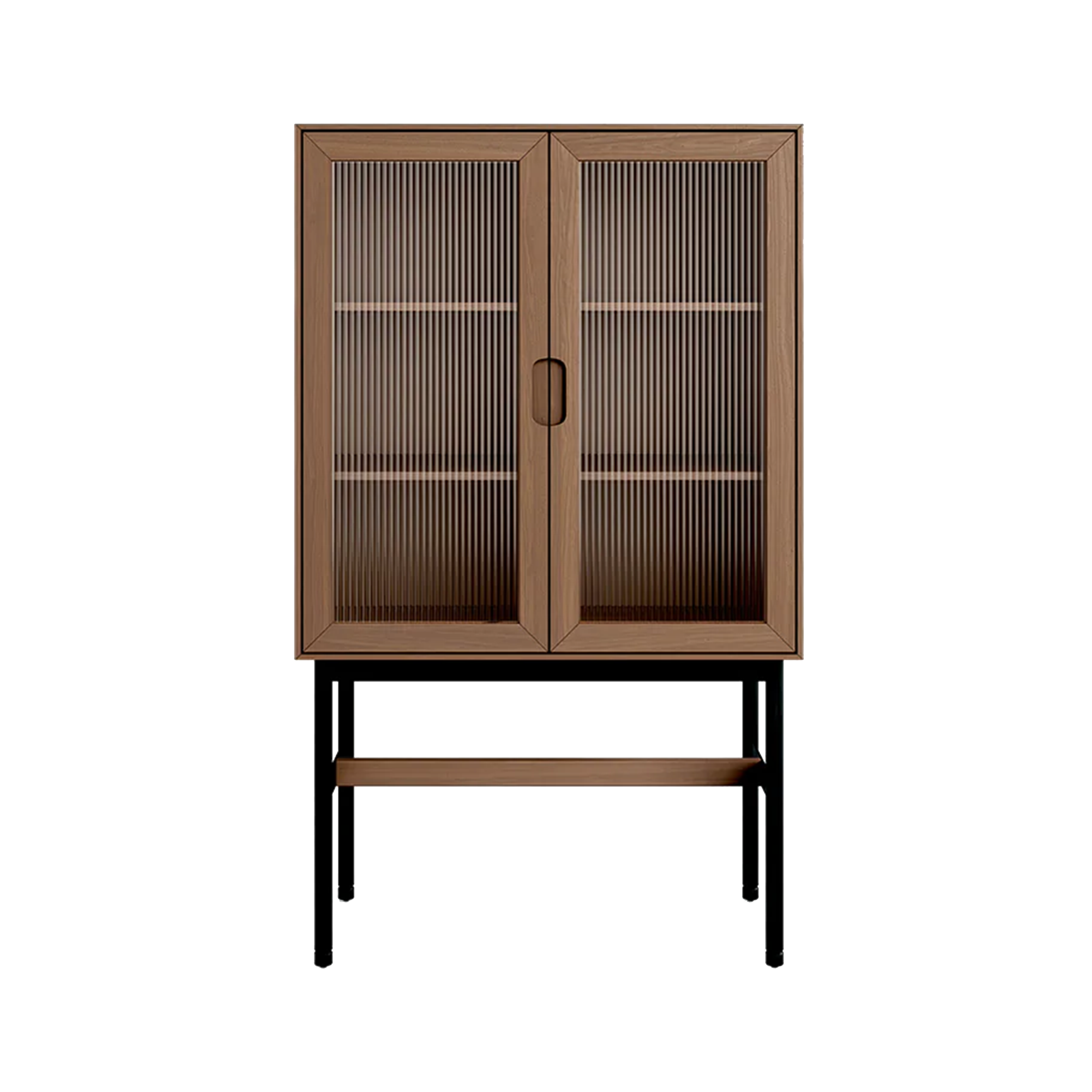 Gus Modern Walnut Munro Vitrine Cabinet