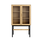 Gus Modern White Oak Munro Vitrine Cabinet