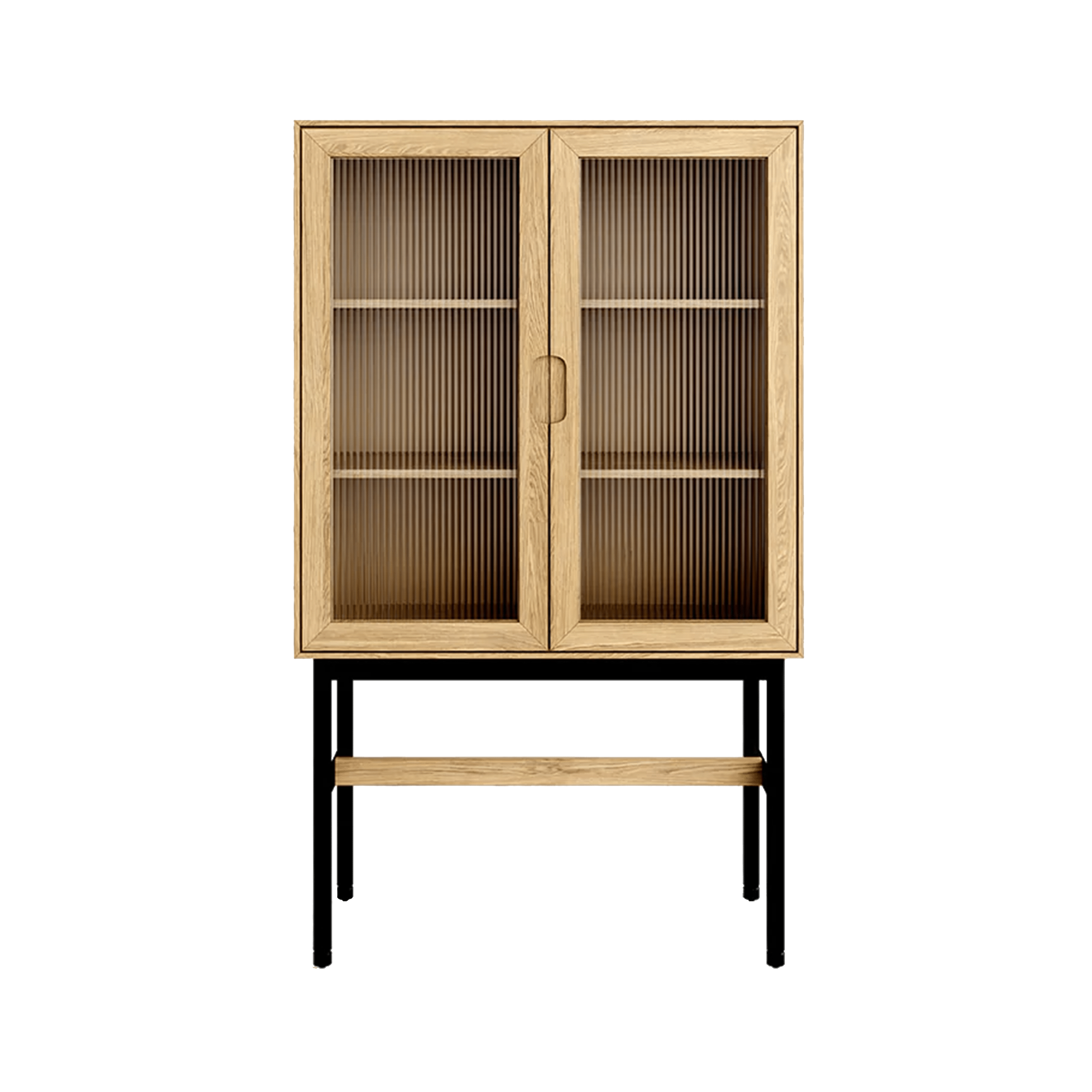 Gus Modern White Oak Munro Vitrine Cabinet