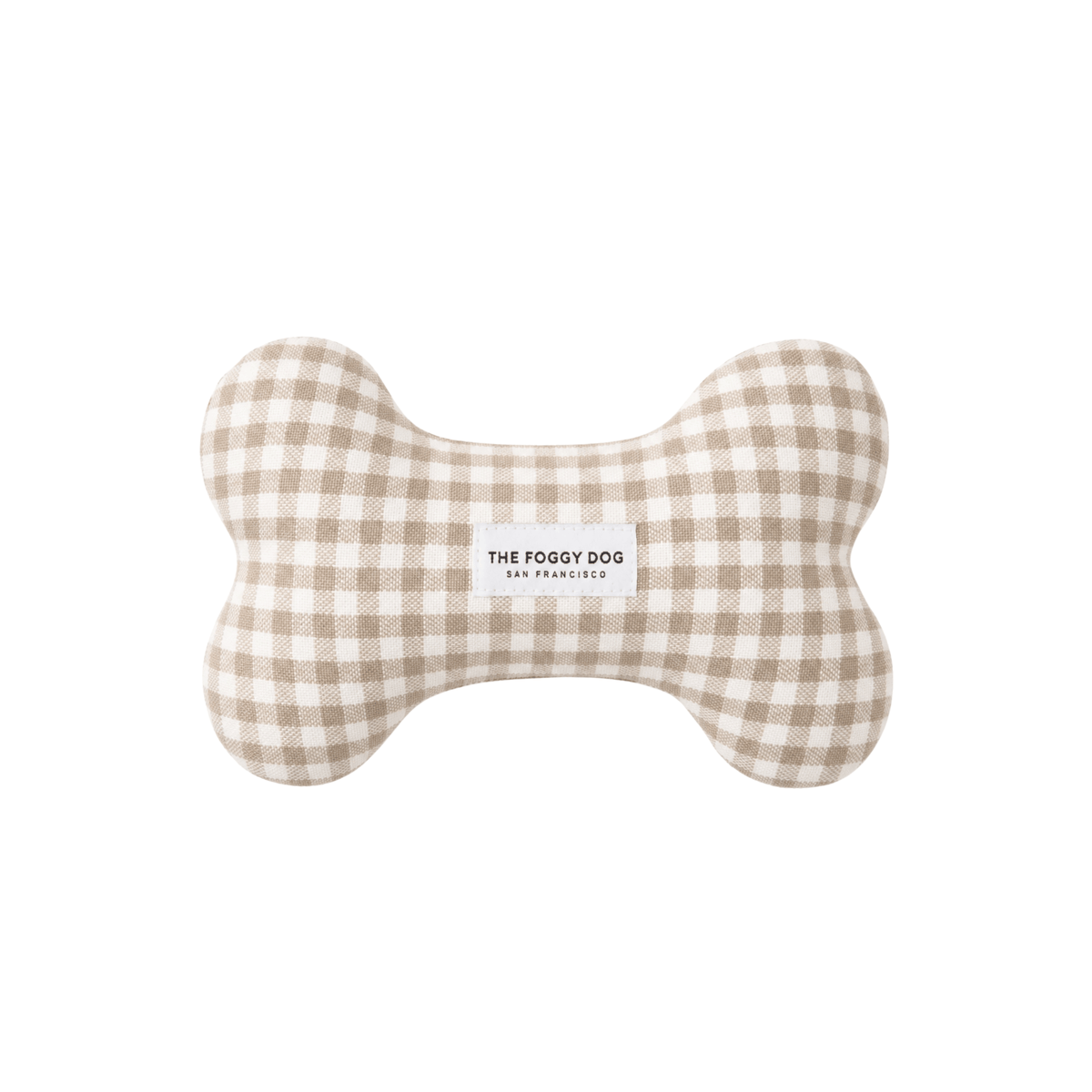 The Foggy Dog SHOP Mushroom Gingham Squeaky Dog Bone