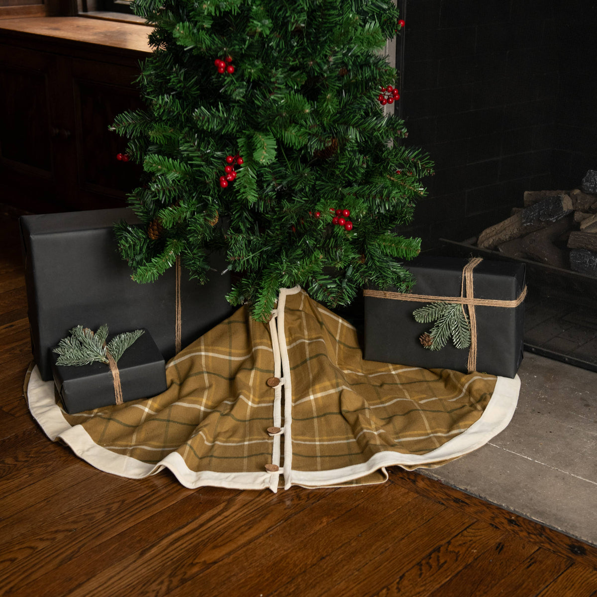 Ragon House SHOP Mustard Plaid Tree Skirt