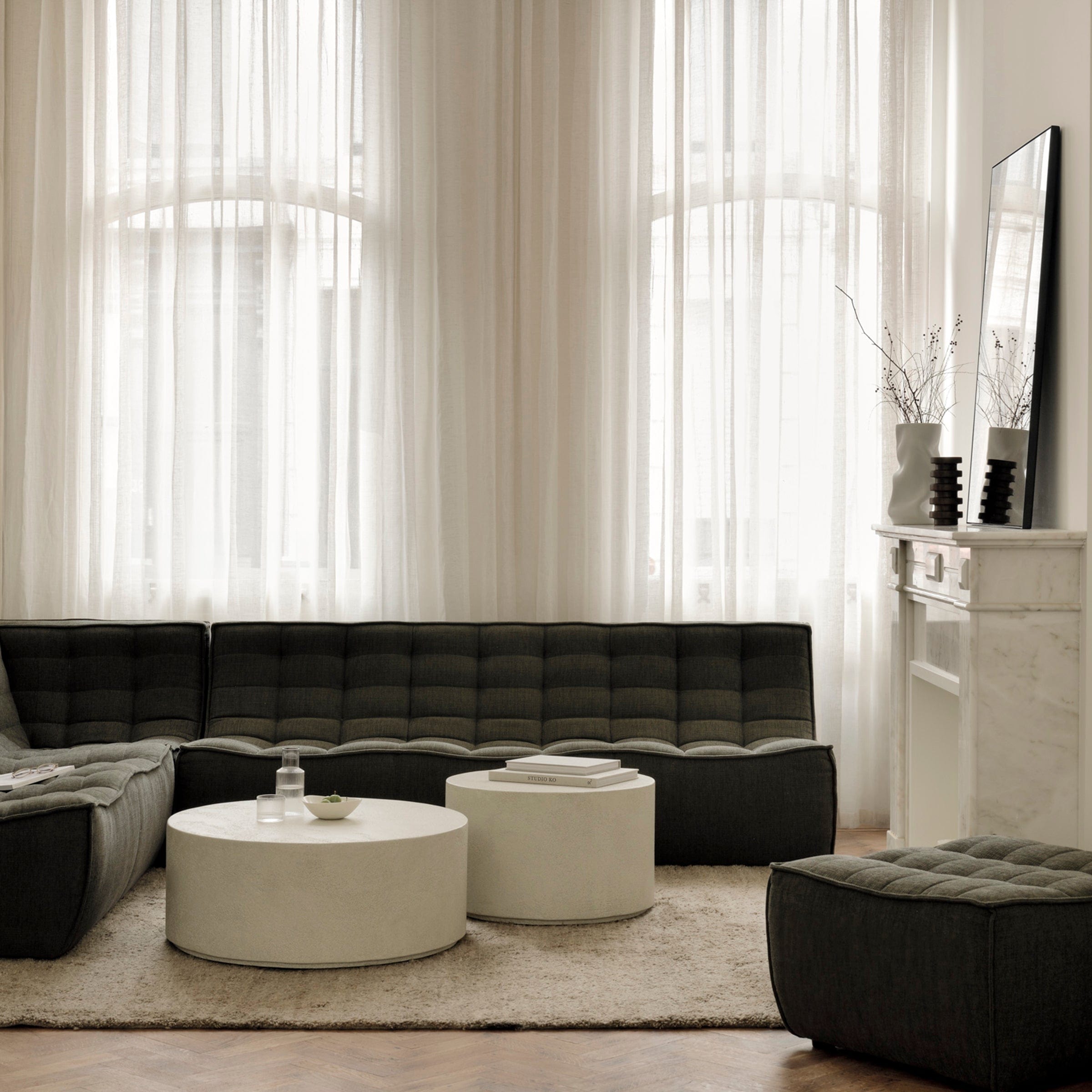 Ethnicraft Furniture N701 Modular Sofa, Footstool
