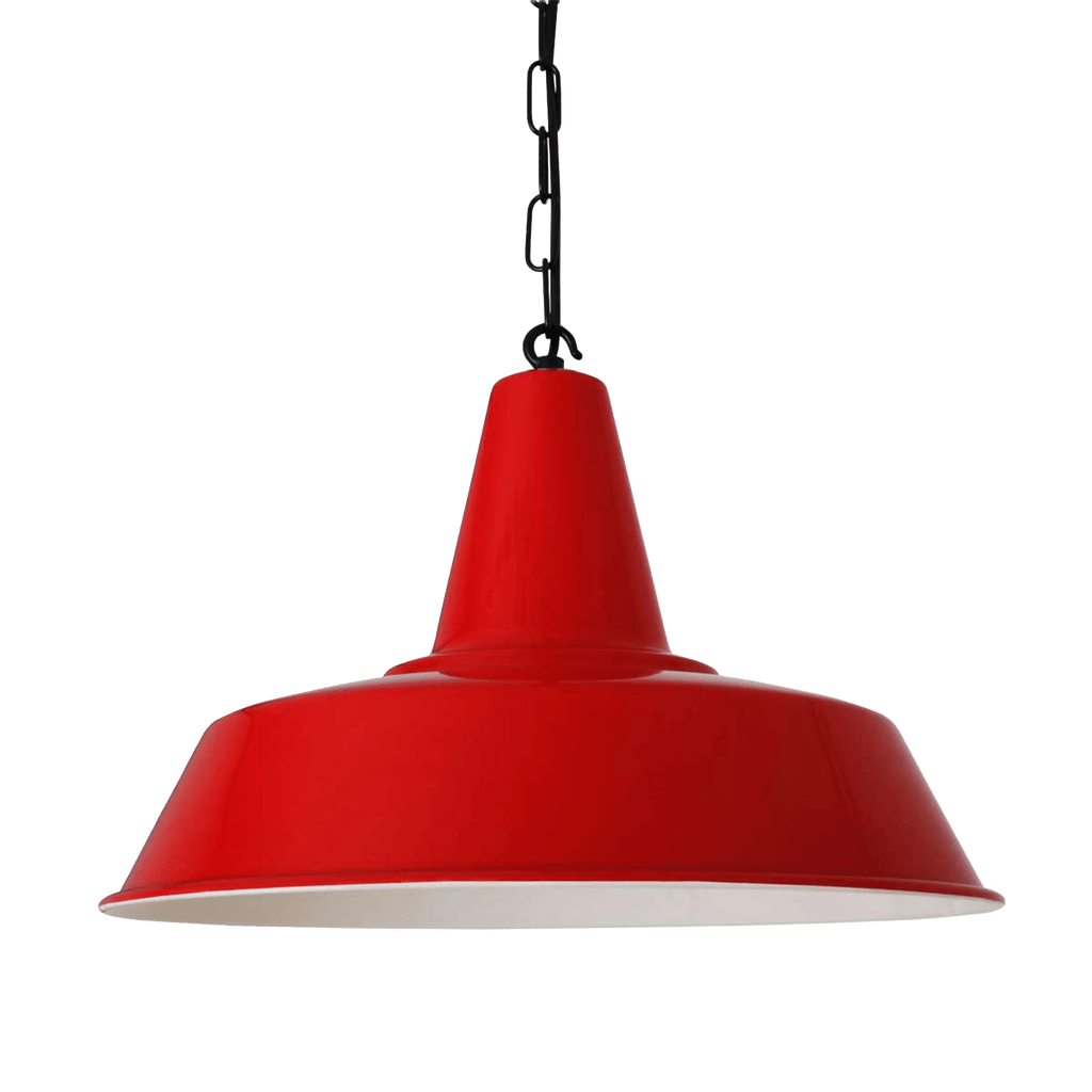 Mullan Lighting Lighting Powder-Coated Red Nassau Industrial Factory Pendant Light