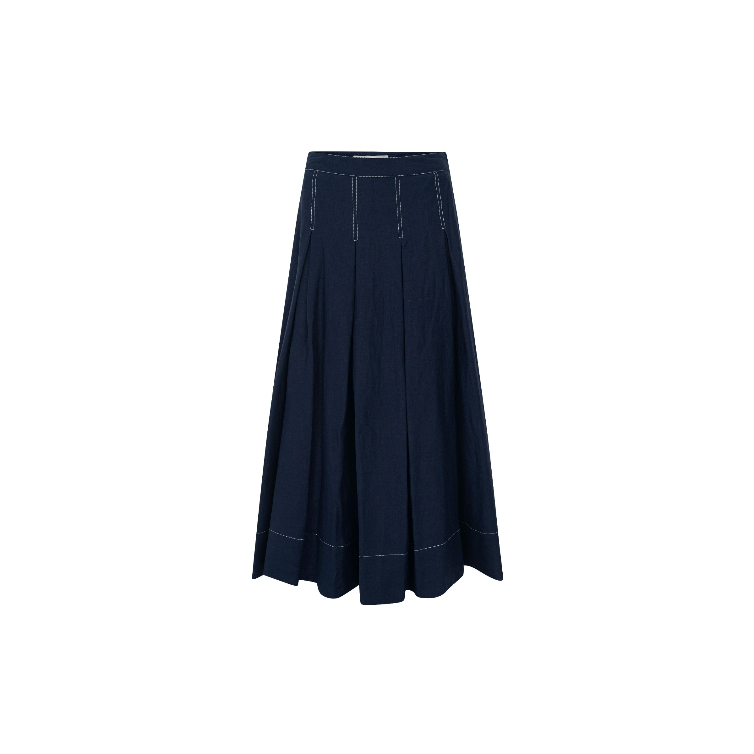 Studio D'aaRI SHOP Extra Small Navy 4-Tucks Flare Skirt