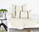 Celina Mancurti, LLC Pillow New French Cotton Pillow with Black Stripes