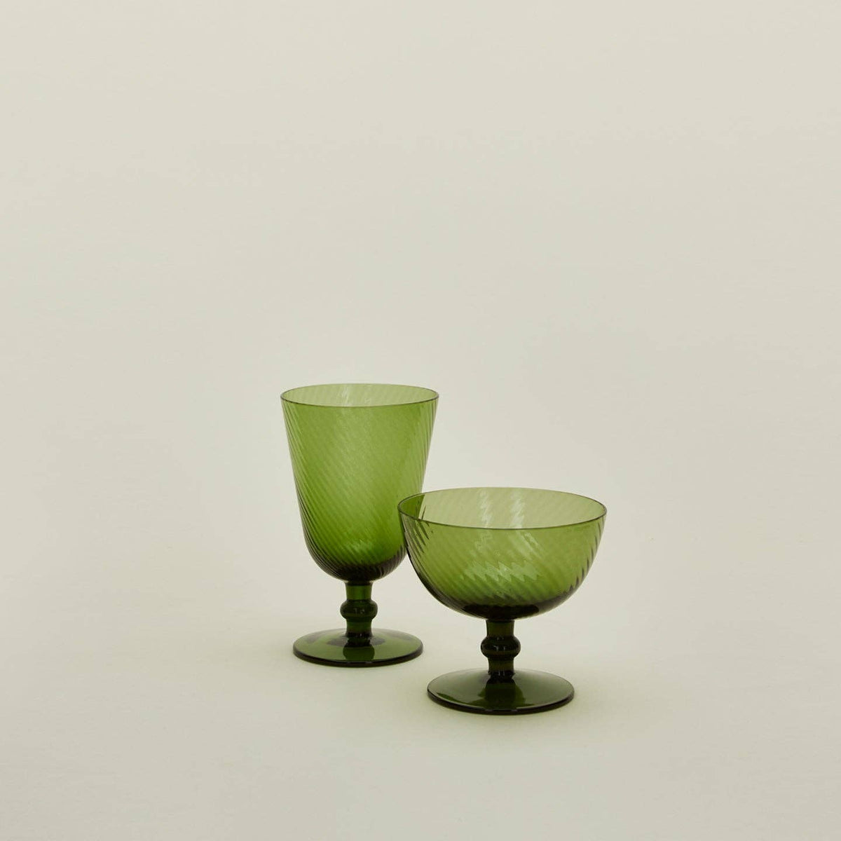 Hawkins New York SHOP Olive Optic Glass Coupes, Set of 4