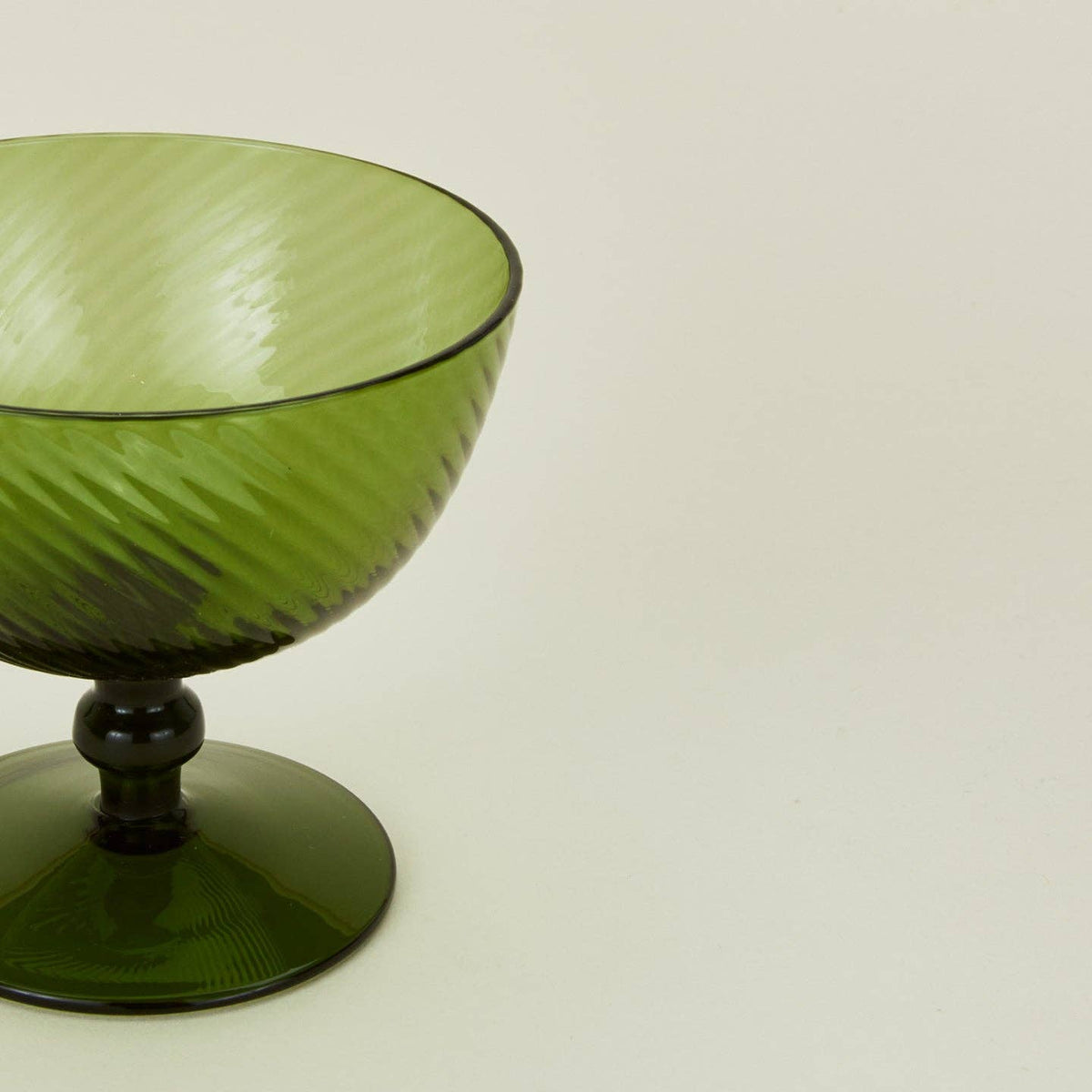 Hawkins New York SHOP Olive Optic Glass Coupes, Set of 4