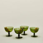 Hawkins New York SHOP Olive Optic Glass Coupes, Set of 4
