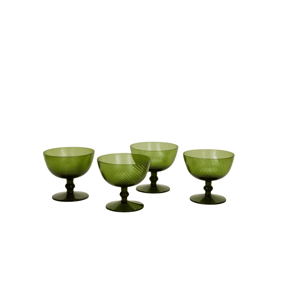 Hawkins New York SHOP Olive Optic Glass Coupes, Set of 4