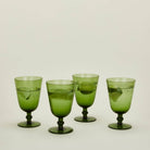 Hawkins New York SHOP Olive Optic Glass Goblets, Set of 4