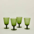 Hawkins New York SHOP Olive Optic Glass Goblets, Set of 4