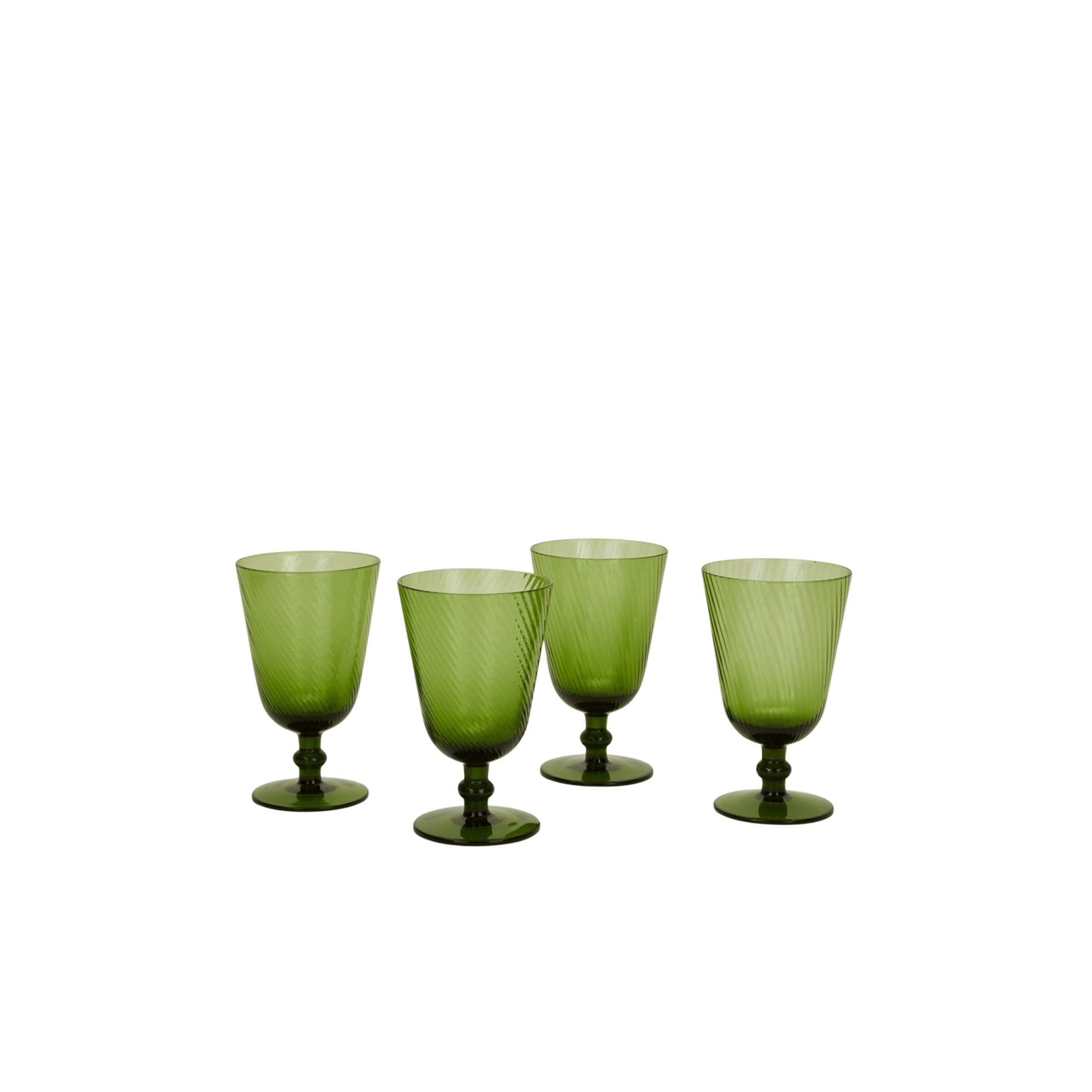 Hawkins New York SHOP Olive Optic Glass Goblets, Set of 4
