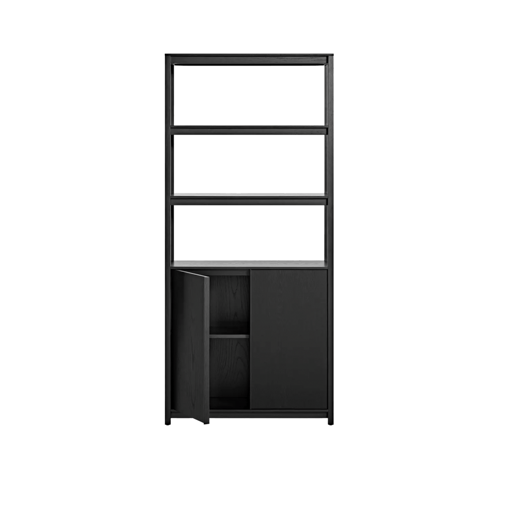 Open Plan Tall Bookcase with Storage Asher + Rye