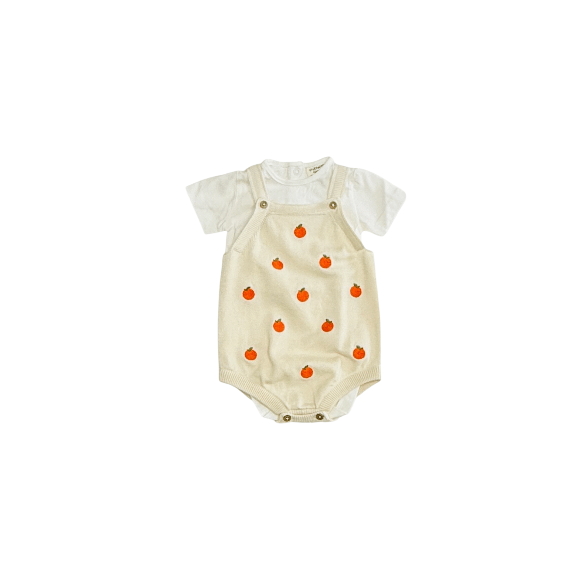 Viverano Organics SHOP Orange Embroidered Baby Romper Set