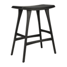 Ethnicraft Furniture Black Oak / Black Leather Osso Counter Stool